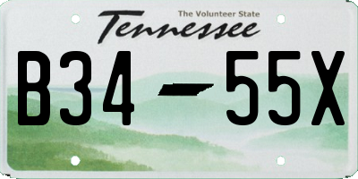 TN license plate B3455X
