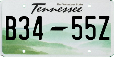 TN license plate B3455Z