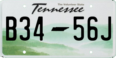 TN license plate B3456J