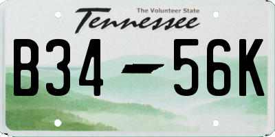 TN license plate B3456K