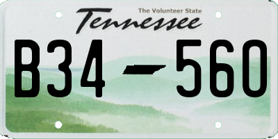 TN license plate B3456O