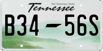 TN license plate B3456S