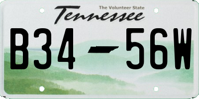 TN license plate B3456W