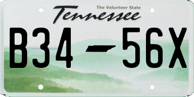 TN license plate B3456X