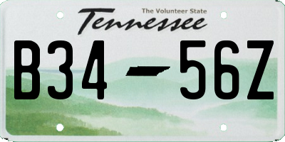 TN license plate B3456Z
