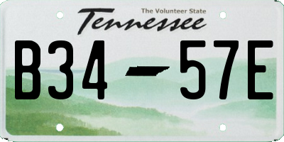 TN license plate B3457E