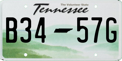 TN license plate B3457G