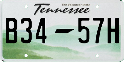 TN license plate B3457H