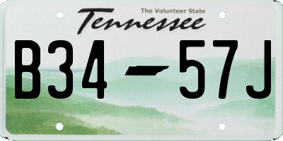 TN license plate B3457J