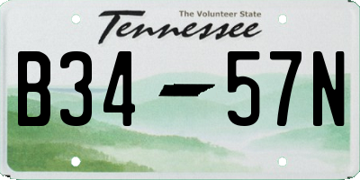 TN license plate B3457N