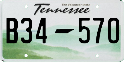 TN license plate B3457O