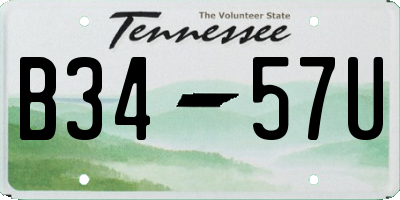 TN license plate B3457U