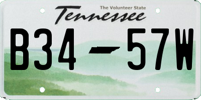 TN license plate B3457W