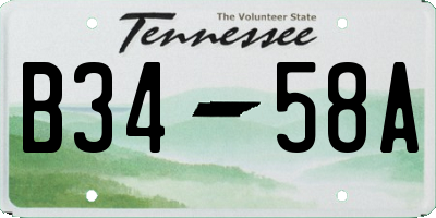 TN license plate B3458A