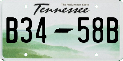 TN license plate B3458B