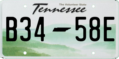 TN license plate B3458E