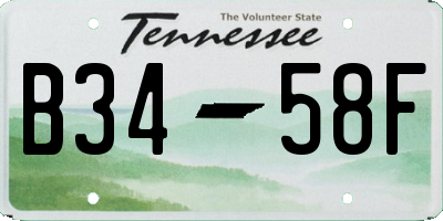 TN license plate B3458F