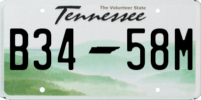 TN license plate B3458M