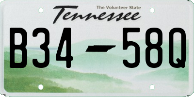 TN license plate B3458Q