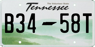 TN license plate B3458T