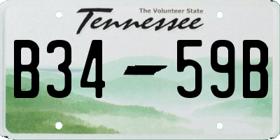 TN license plate B3459B