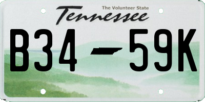 TN license plate B3459K