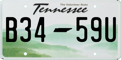 TN license plate B3459U