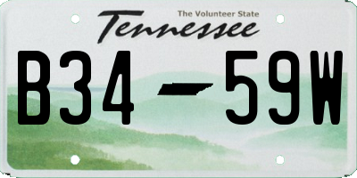 TN license plate B3459W