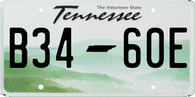 TN license plate B3460E