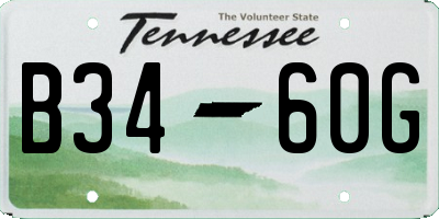 TN license plate B3460G