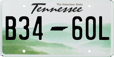 TN license plate B3460L