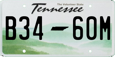 TN license plate B3460M