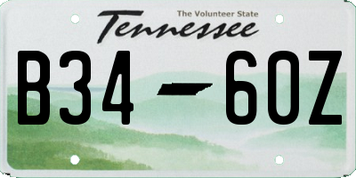TN license plate B3460Z