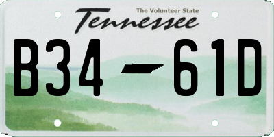TN license plate B3461D