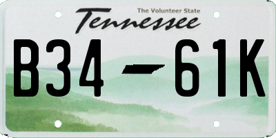 TN license plate B3461K