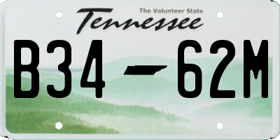 TN license plate B3462M