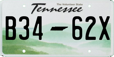 TN license plate B3462X