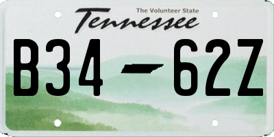 TN license plate B3462Z