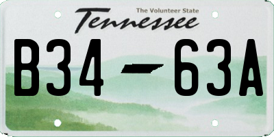 TN license plate B3463A