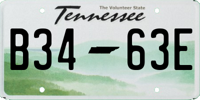 TN license plate B3463E