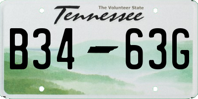 TN license plate B3463G
