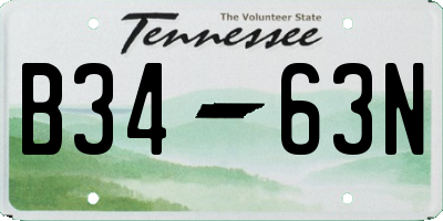 TN license plate B3463N