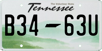 TN license plate B3463U