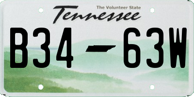 TN license plate B3463W