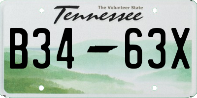 TN license plate B3463X
