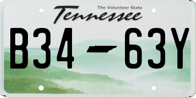 TN license plate B3463Y
