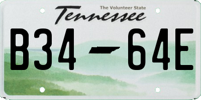 TN license plate B3464E