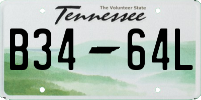 TN license plate B3464L