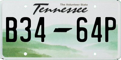 TN license plate B3464P