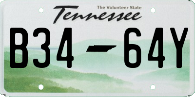 TN license plate B3464Y